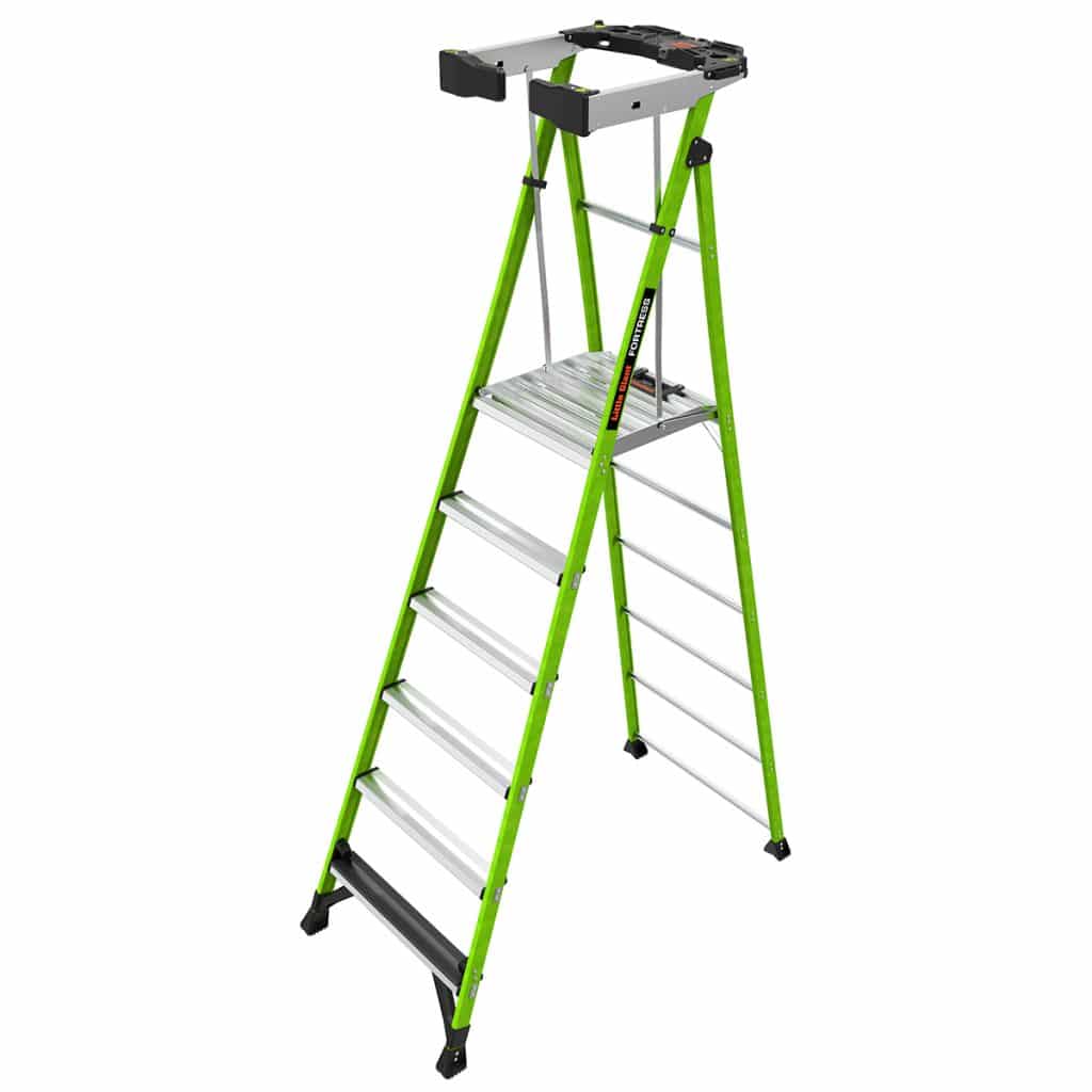 Green and silver six-step Fortress Little Giant ladder